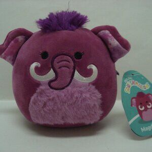 Original Squishmallows 7-Inch Magdalena the Magenta Woolly Mammoth Cuddly Plush
